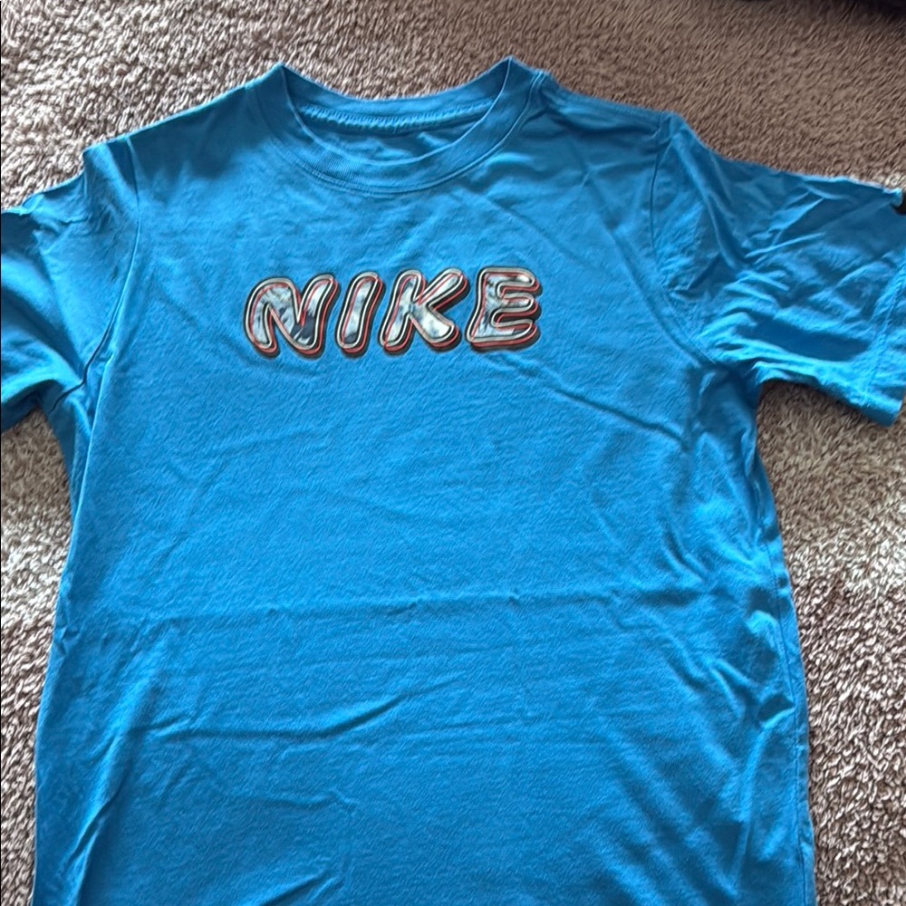 Nike Blue Short Sleeve Tee with Reflective Logo youth xl